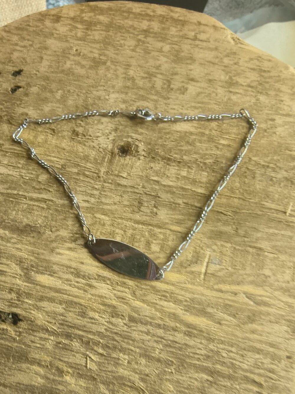 Sterling Silver 925 Name Tag Anklet or Bracelet